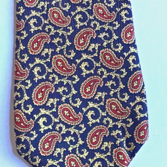 RODIER navy , red paisley Soie/ silk tie made in France 🇫🇷 - Picture 4 of 6
